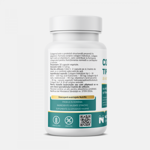 Colagen tip II nativ, formula avansata, 30 capsule vegetale